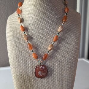 Elegant Orange Beaded Necklace